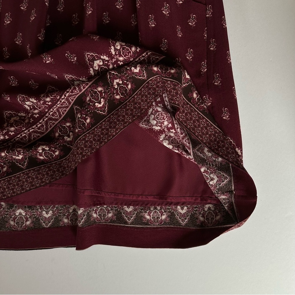 Garnet Hill Maroon Midi Dress with Cream Accents - Picture 11 of 15